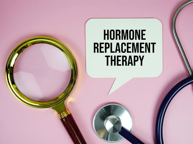 notebook with message saying hormone replacement therapy to illustrate "What is BHRT?"