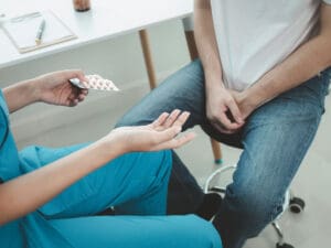 doctor recommending testosterone replacement therapy to a patient
